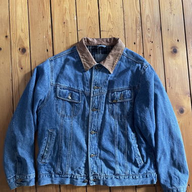 Giacca di jeans Lee con colletto in pelle