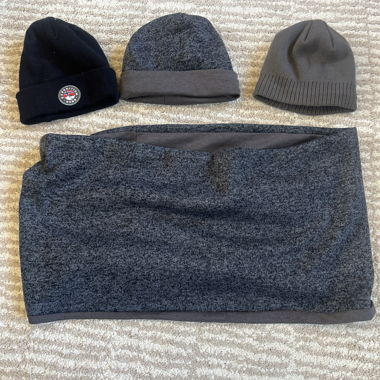 Bundle of beanies and a scarf 