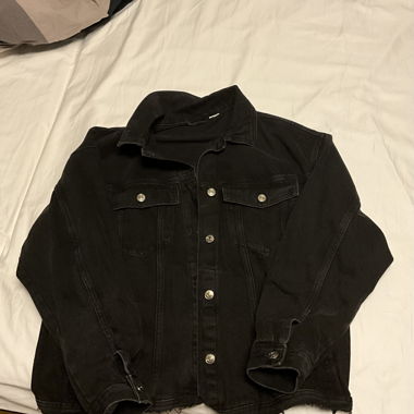 DIY black jeans jacket