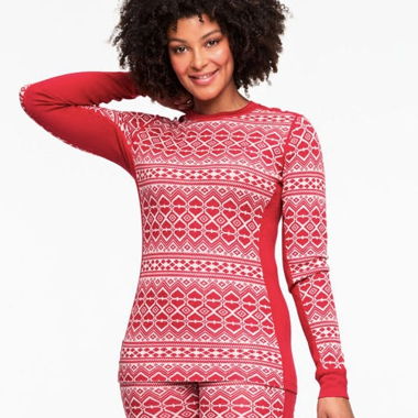 Kari Traa red wool base layer top S