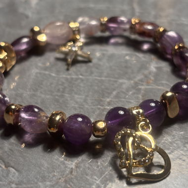 Bracelet with Purple Beads