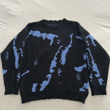 Maglione in maglia nero con motivo