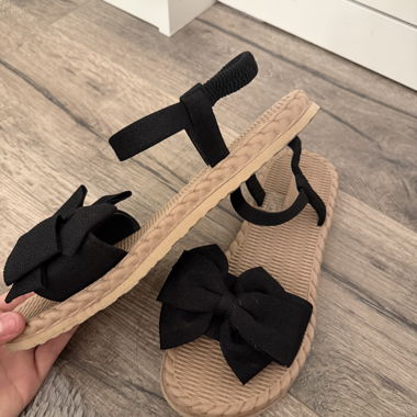 Black Bow Sandals