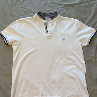 Polo Henley Blanc