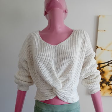 Pullover gestrickt, S/M, creme