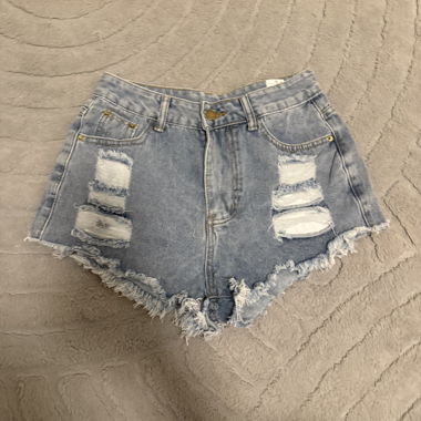Pantaloncini di jeans con frange S