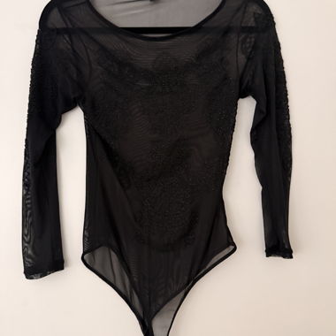 Body nero in pizzo