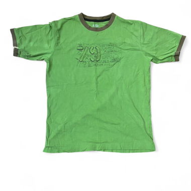 green shirt with embroidered logo