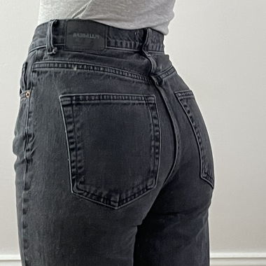 jeans vita alta grigio scuro