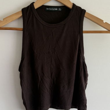 Débardeur crop top brun