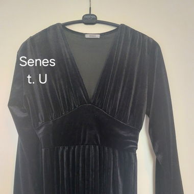 Robe longe en velours noir taille unique 