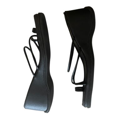 Sandales noires à talon compensé