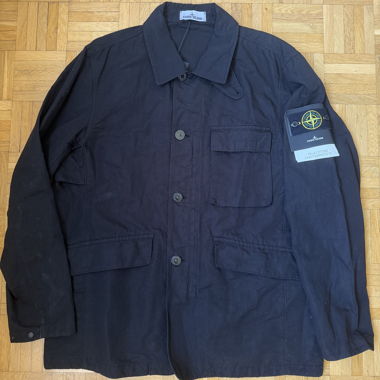 Stone Island TC Field Baumwoll-Leinen-Geflammte Stoffjacke