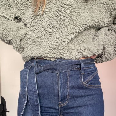 jeans mom higher waist barrel belt