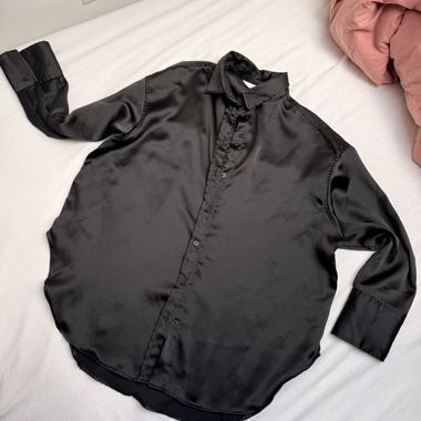 Chemise satin noire