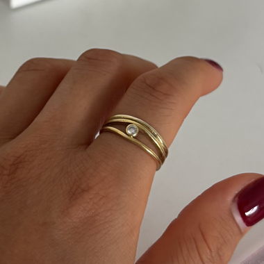 Doppio anello color oro