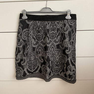 Jupe à motifs en mélange laine et coton
