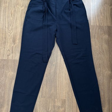 Pantalon en tissu bleu foncé avec cordon à nouer, taille L