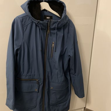 DKNY blue raincoat 