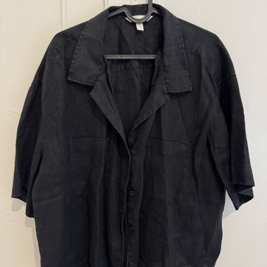 Black linen shirt