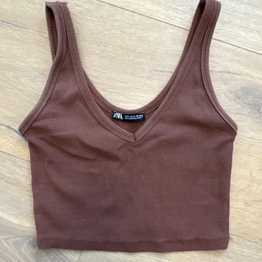 Zara bralette crop-top marron