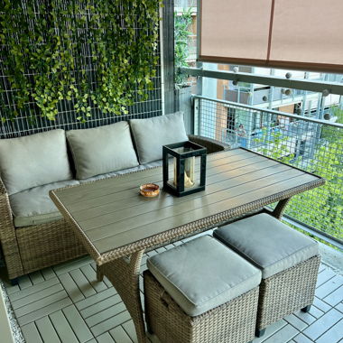 Gartenlounge-Set mit Tisch
