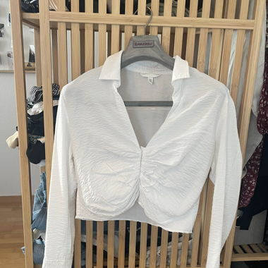 White Crop-Top Shirt