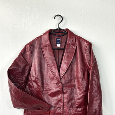 Lederblazer bordeaux_gap vintage