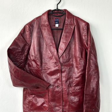 Lederblazer bordeaux_gap vintage