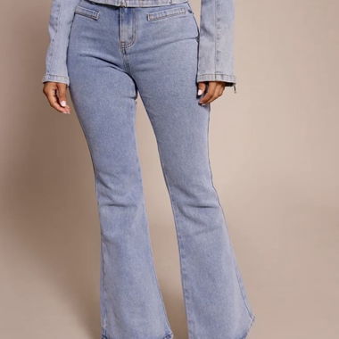 Jeans a zampa piccola blu