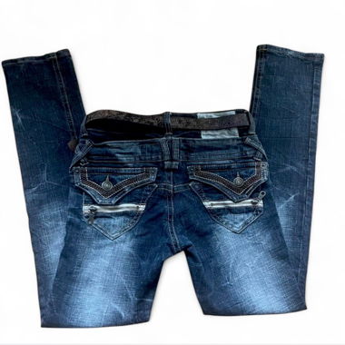 Jeans en denim épicé avec détails de broderie (XS)