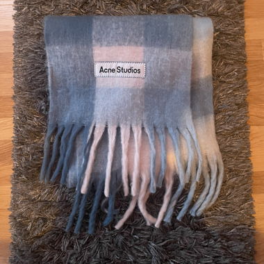 Acne Studios Checked Scarf in Blue