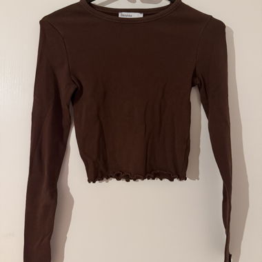 Bershka Long-Sleeve Crop Top
