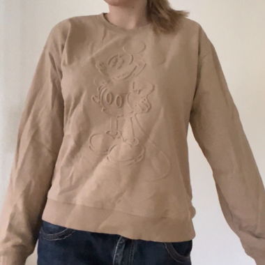 Beiger Pullover mit Mickey Mouse Motiv