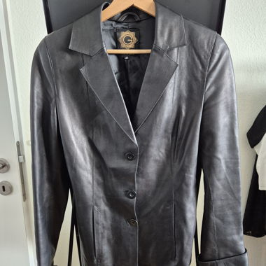 Black tight faux leather jacket