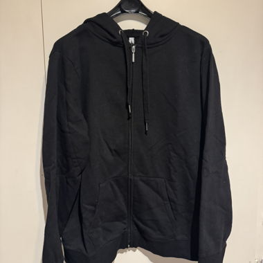 Felpa con cappuccio nera everme con zip XXL