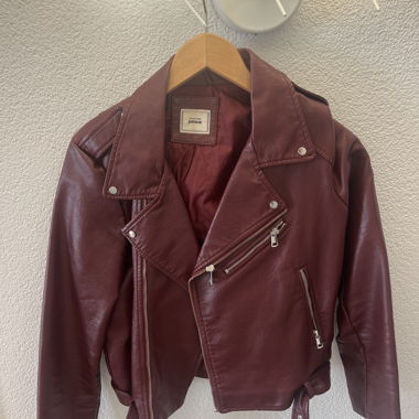 Bordeaux Lederjacke