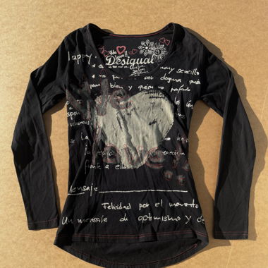 T-shirt Desigual noir manches longues S