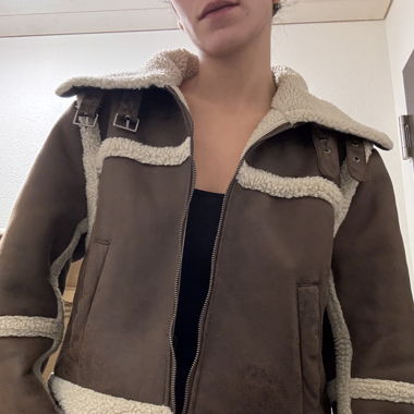 Lässige Kunstfell Jacke 