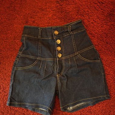 Short en denim taille haute