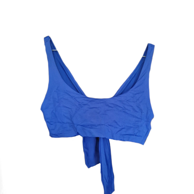 Top bikini blu con allacciatura dietro