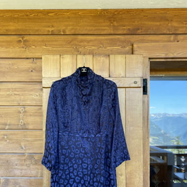Soeur Blue Jaguar Pattern Dress