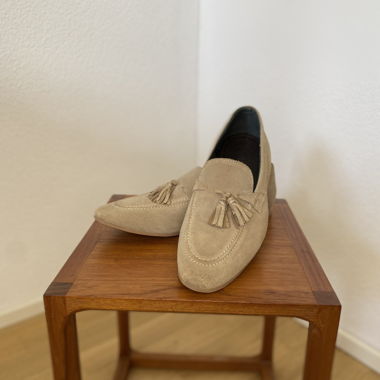 Loafer en daim beige
