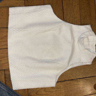 Gilet bianco con zip