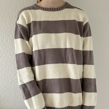 taupe/white brandy pullover