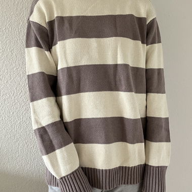 taupe/white brandy pullover