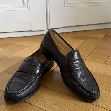 Black Vintage Bally Loafers