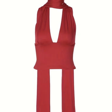 Top con reggiseno rosso