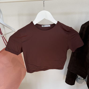 Haut court Zara marron