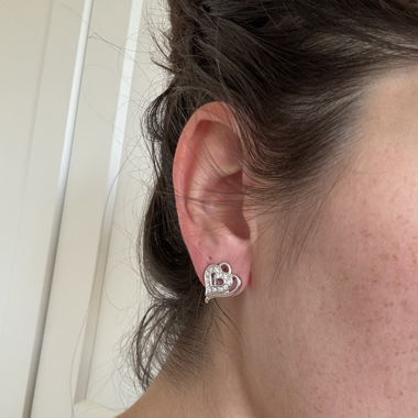 Heart Earrings - White